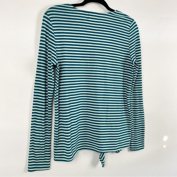 Anthropologie T.La Barela Tie Waist Striped Long Sleeve Top, Sky - Size S - Picture 9 of 12